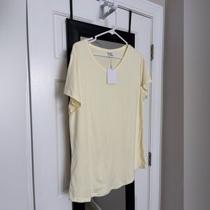 Women's Pale Yellow V-Neck Top